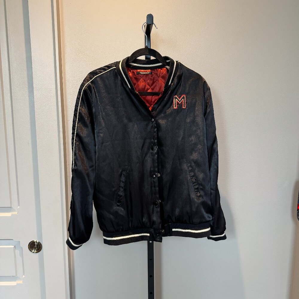 Scotch & Soda Reversible Black & Red Embroidered Bomber Jacket Size
